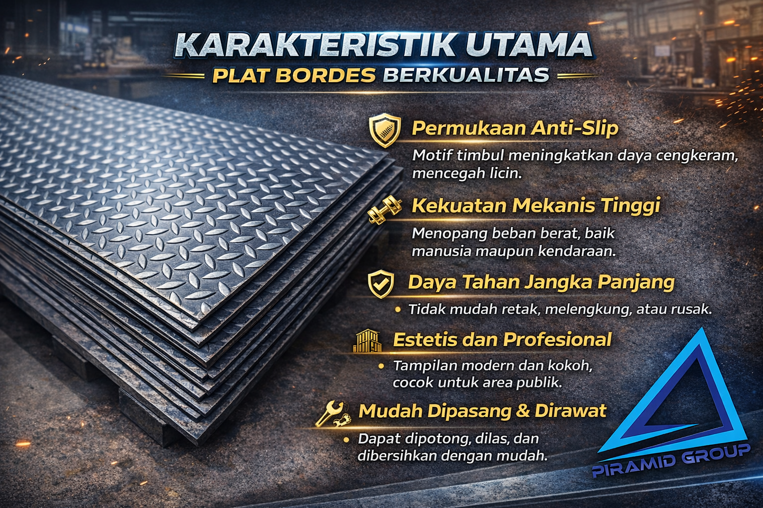 Karakteristik Utama Plat Bordes Berkualitas. pipawelded.com