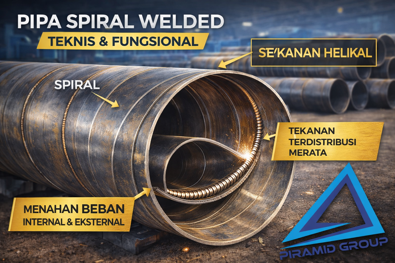 Pengertian Pipa Spiral Welded Secara Teknis dan Fungsional. pipawelded.com