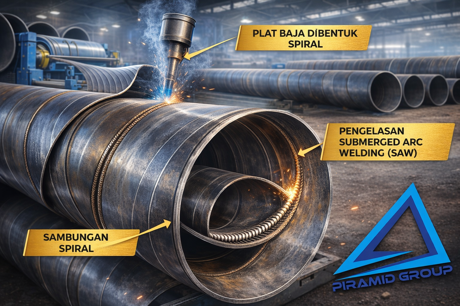 Proses Produksi Pipa Spiral Welded yang Presisi dan Terkontrol. pipawelded.com