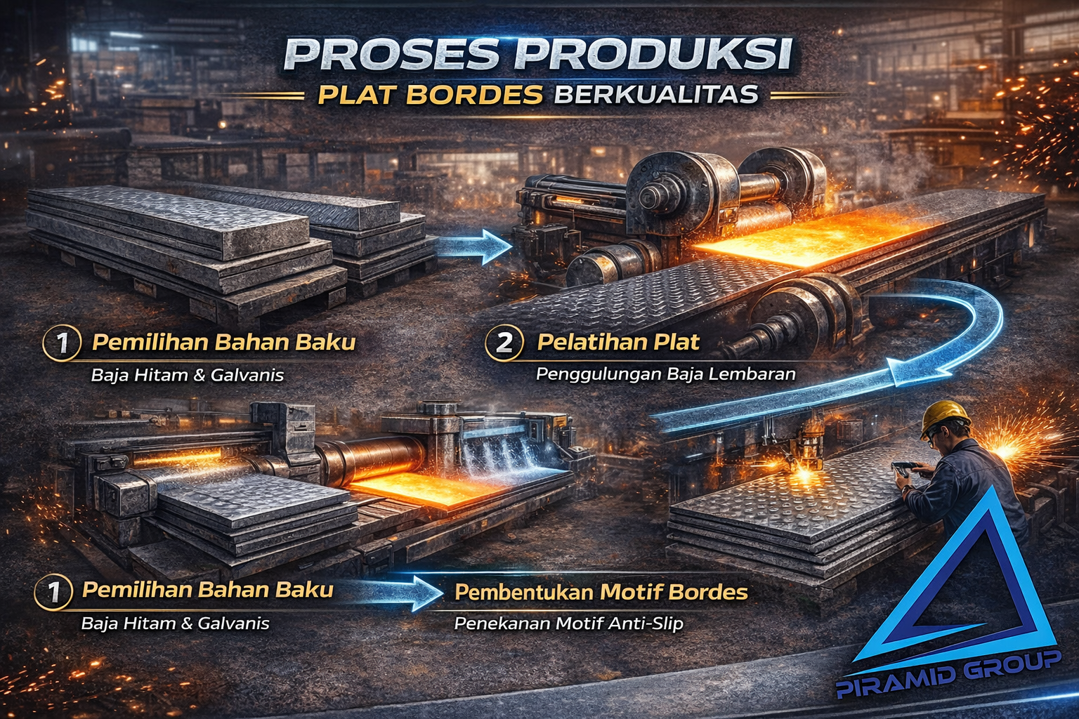 Proses Produksi Plat Bordes Berkualitas. pipawelded.com