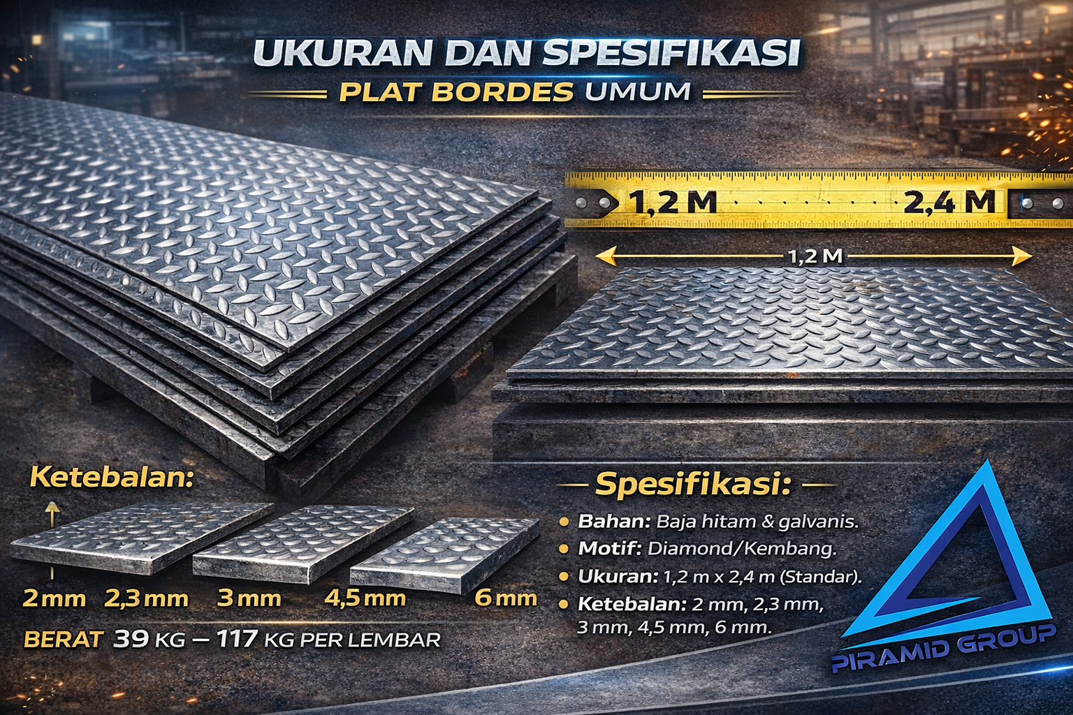 Ukuran dan Spesifikasi Plat Bordes Umum. pipawelded.com