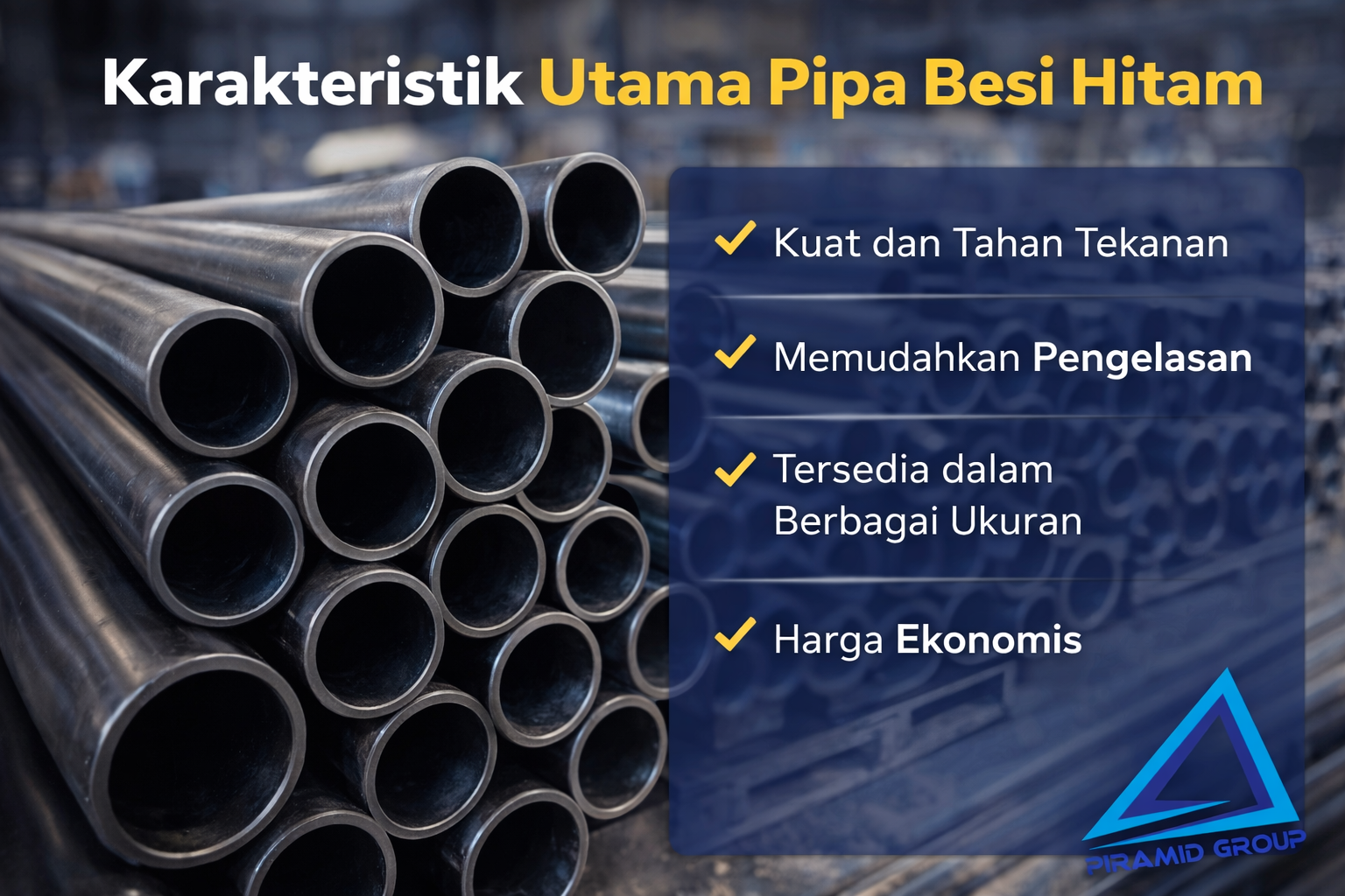 Karakteristik Utama Pipa Besi Hitam. PT. PIRAMID CAHAYA ABADI