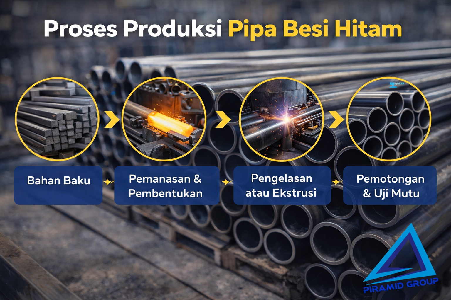 Proses Produksi Pipa Besi Hitam. PT. PIRAMID CAHAYA ABADI