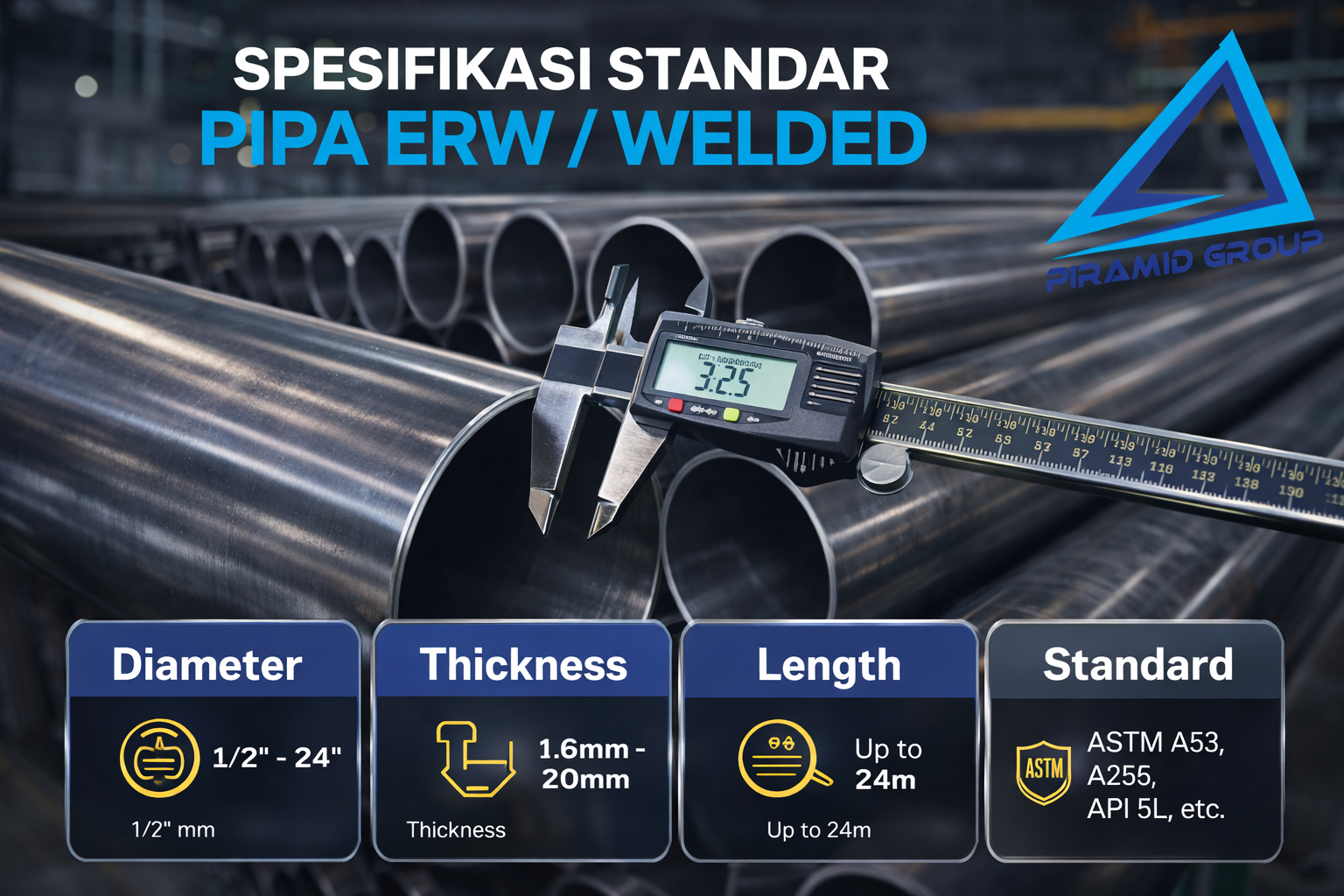 Spesifikasi Standar Pipa ERW Welded PT. PIRAMID CAHAYA ABADI