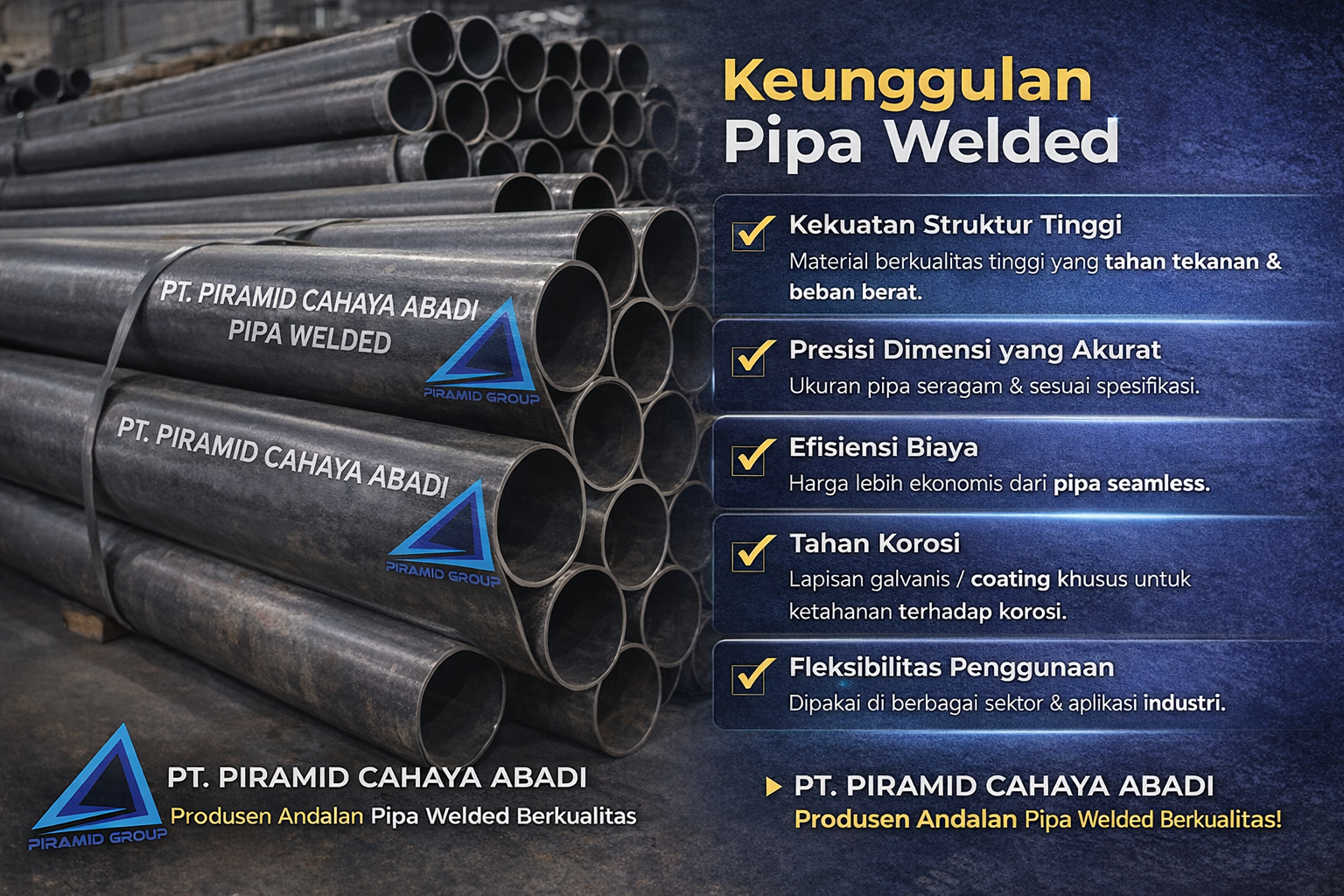 Keunggulan Pipa Welded