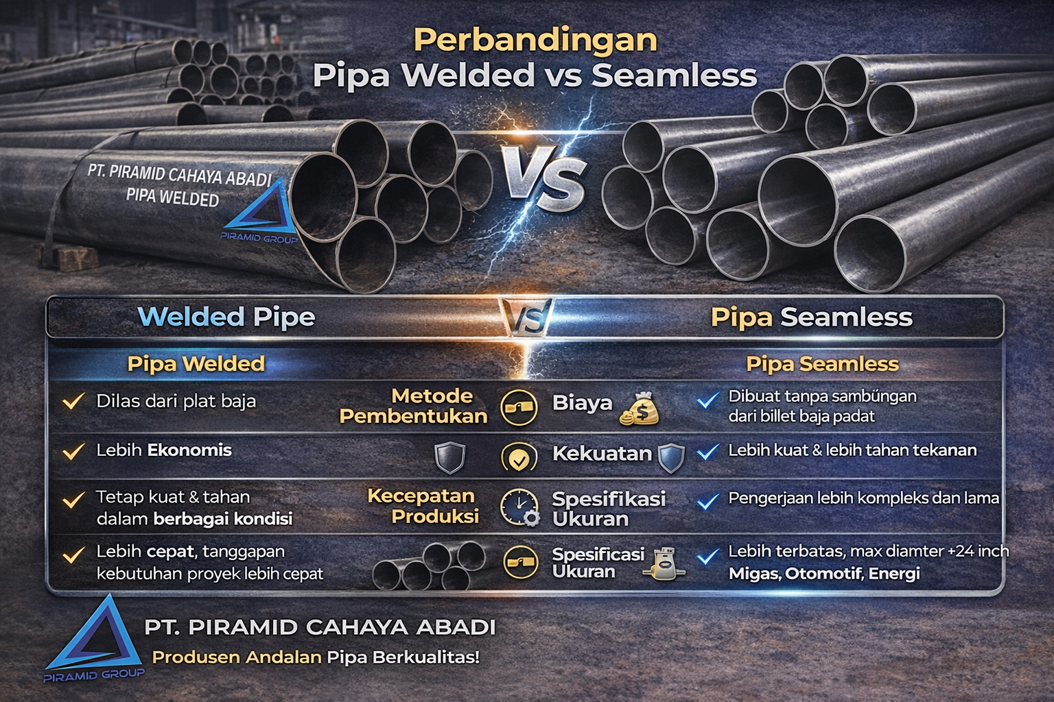 Perbandingan Pipa Welded vs Seamless