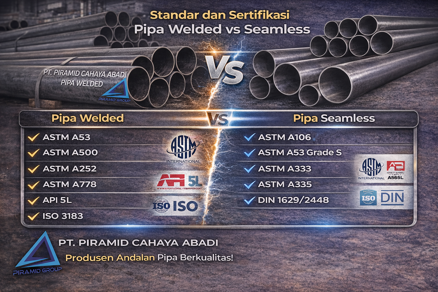 Standar dan Sertifikasi Pipa Welded vs Seamless
